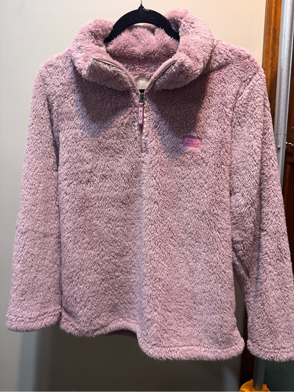 Simply Southern Plush Quarter-Zip Hoodie in Dusty Pink